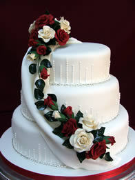 White And Red Wedding Cakes