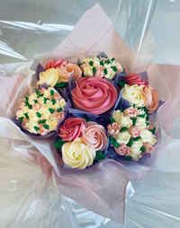 Decorated cupcake bouquet