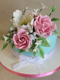 Sugar flowers in a day arrangement